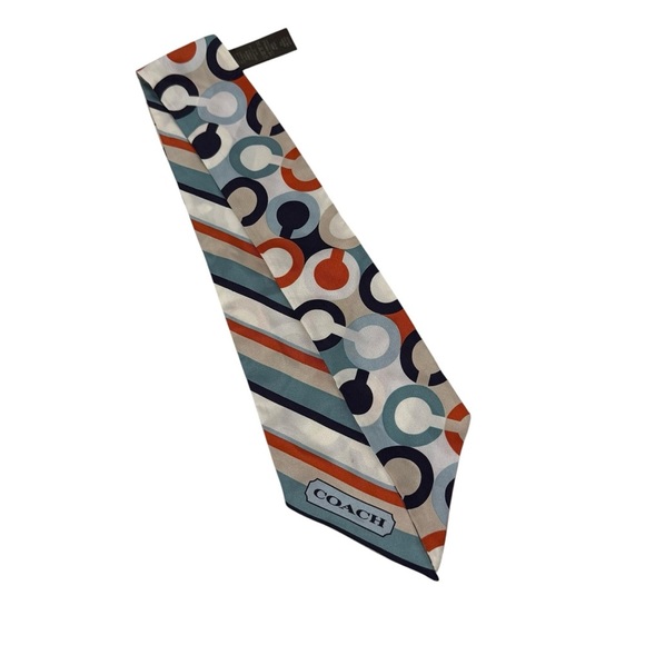 Coach Signature Silk Skinny Scarf Willy purse charm - Picture 1 of 3